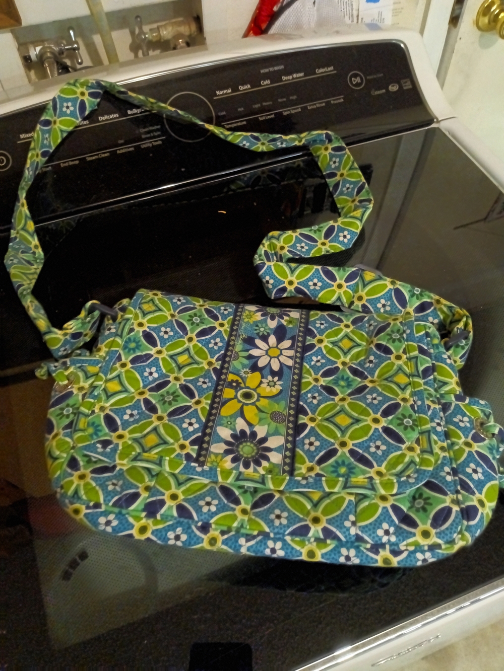 Vera Bradley Floral Pattern Crossbody Bag in Blue & Green
